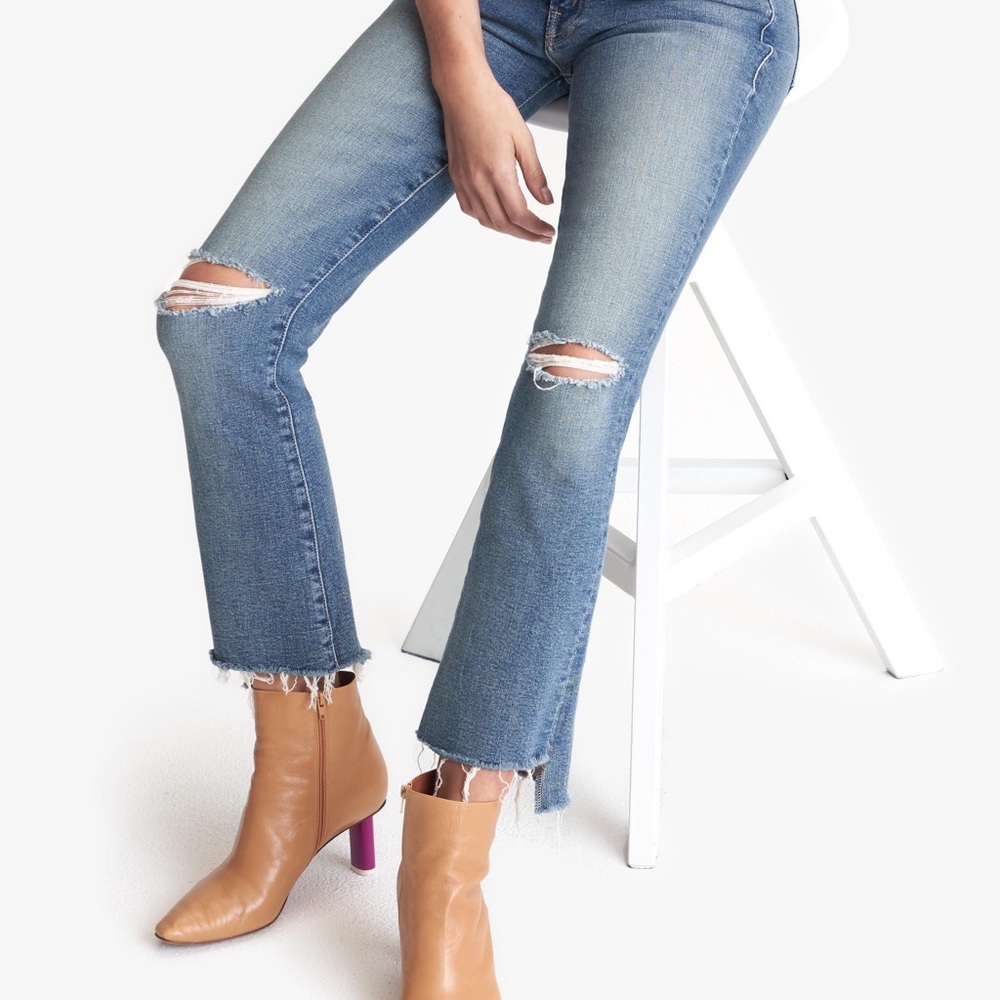 Mother insider crop step fray jeans size 27
